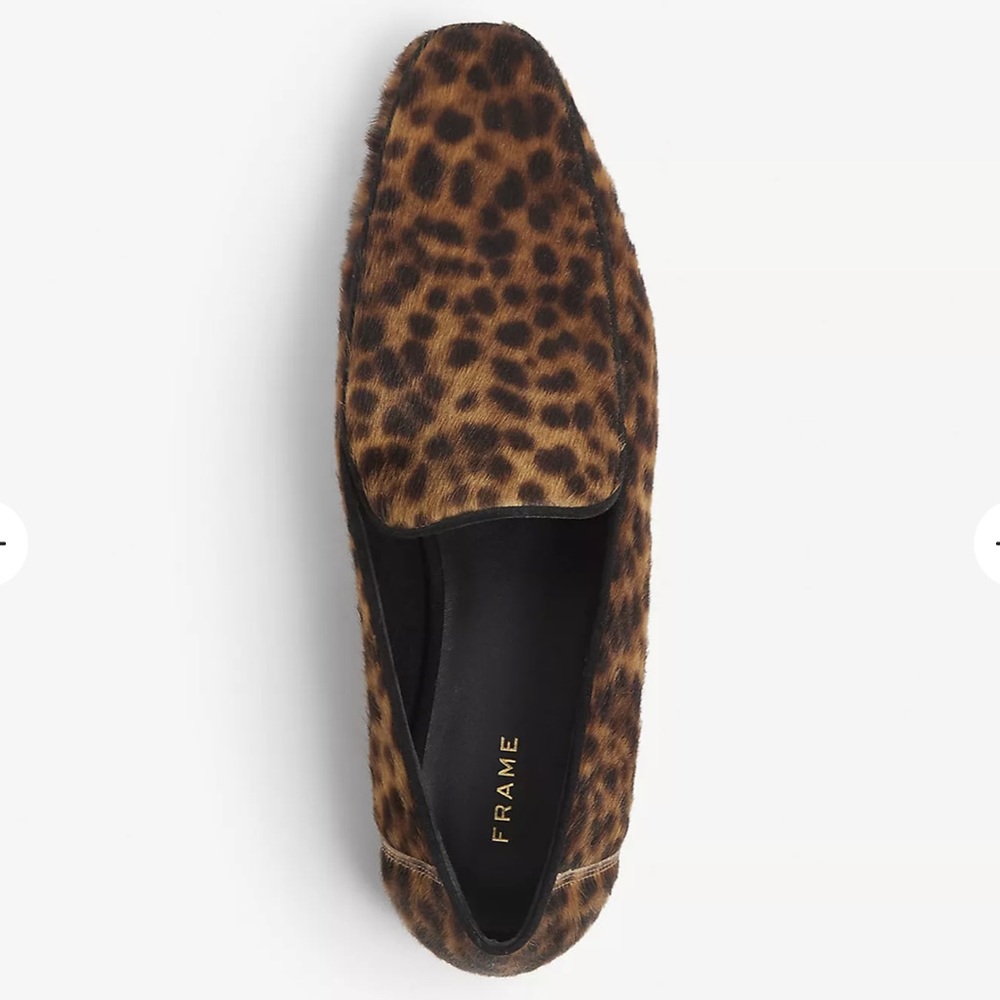 Frame Le Verona Genuine Calf Hair Loafer in Leopard New - Picture 2 of 7